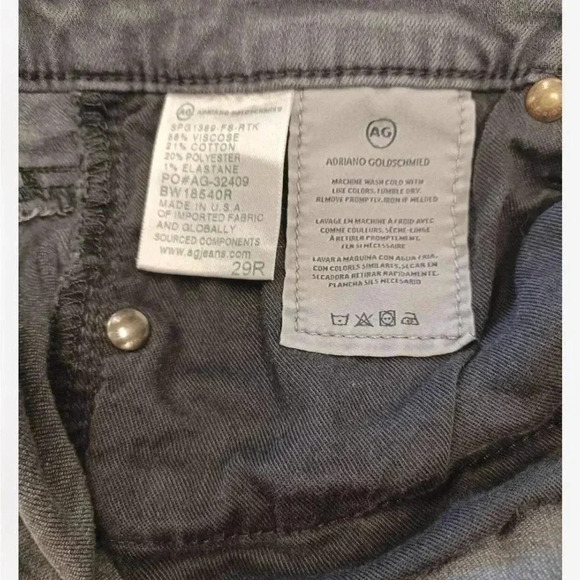 Adriano Goldschmied Super Skinny  Ankle Black Wash Jeans Size 29R - Picture 5 of 9